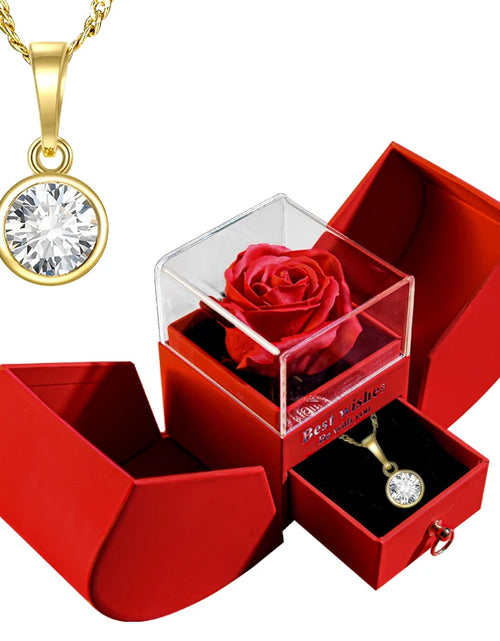 Load image into Gallery viewer, Eternal Rose Gift Box with Heart Necklace - &quot;I Love You to the Moon and Back&quot; Floral Jewelry Set for Valentine&#39;s Day and Weddings
