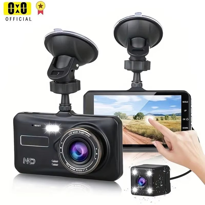 Dual Dash Camera with Night Vision - Full HD 1080P Front and Rear Vehicle Video Recorder