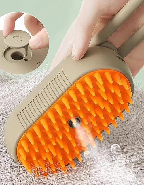 Load image into Gallery viewer, Professional Pet Massage Brush with Steam Spray and Rotatable Design for Efficient Hair Removal
