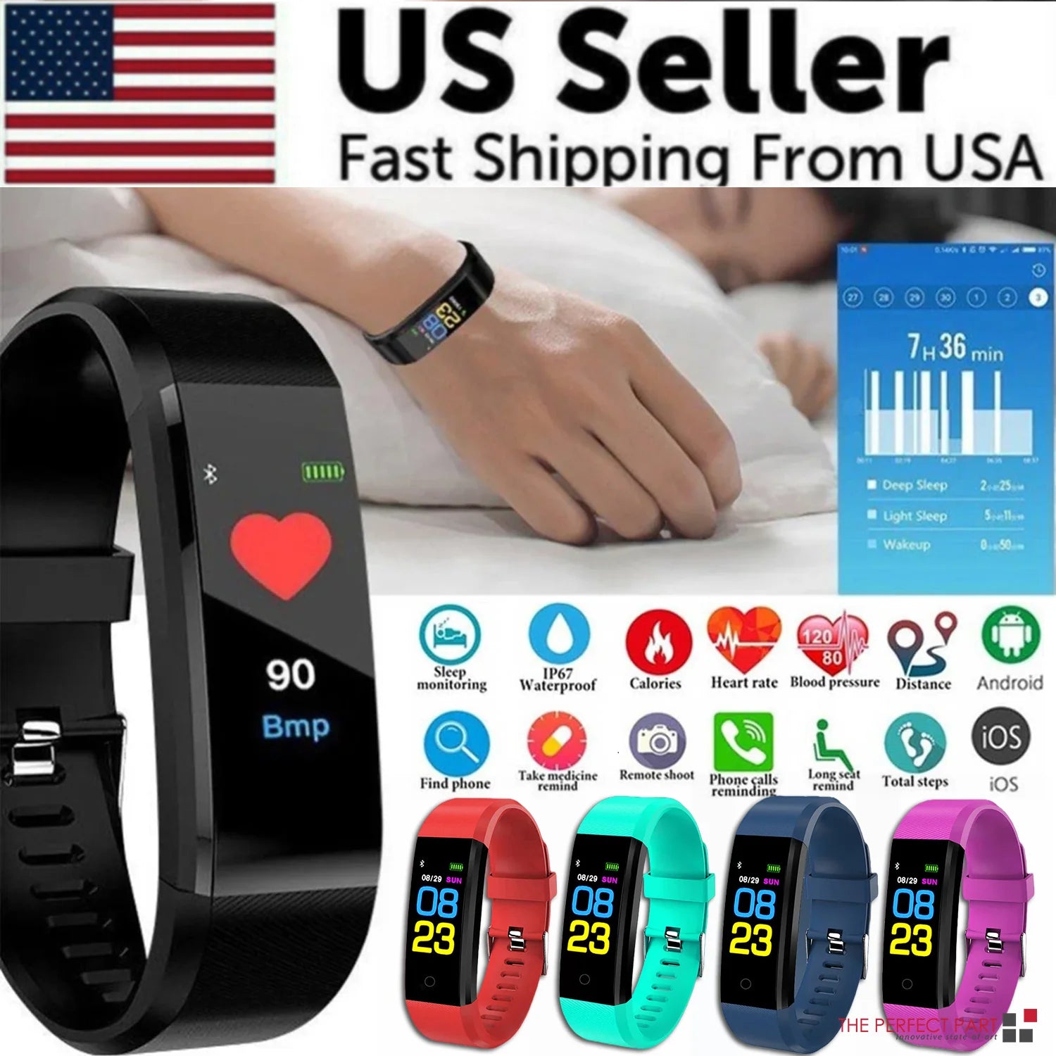 Advanced Fitness Smartwatch with Comprehensive Health Monitoring: Activity Tracking, Heart Rate, Oxygen Level, and Blood Pressure Measurement for Men and Women