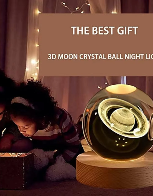 Load image into Gallery viewer, Galaxy Crystal Ball Lamp - 3D Planet and Moon USB LED Night Light for Romantic Occasions
