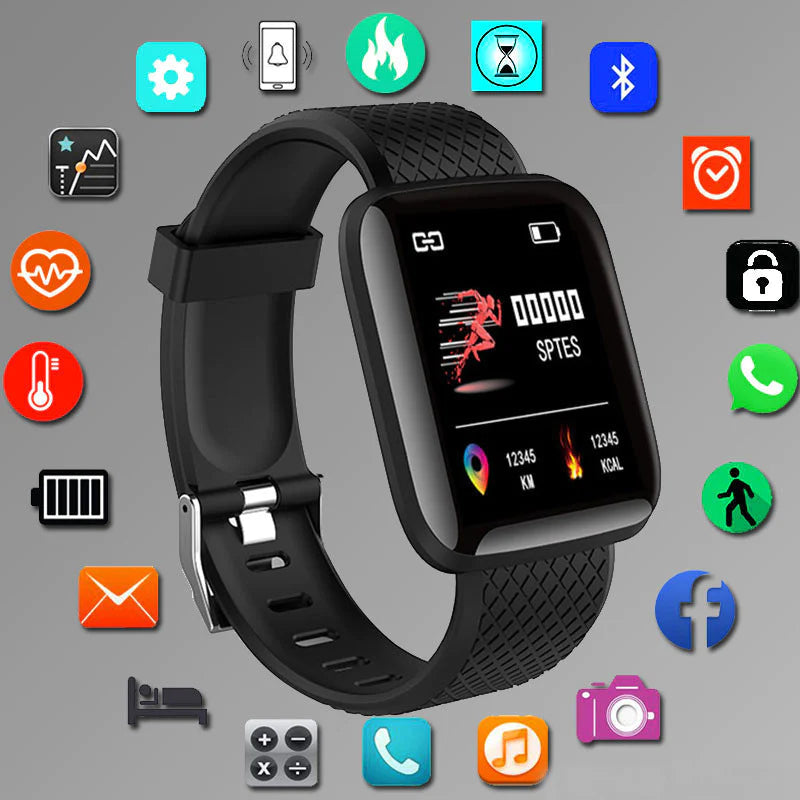 Digital Smart Sport Watch for Men and Women - Bluetooth Fitness Tracker with Heart Rate Monitor, Sleep Analysis, and Message Notifications