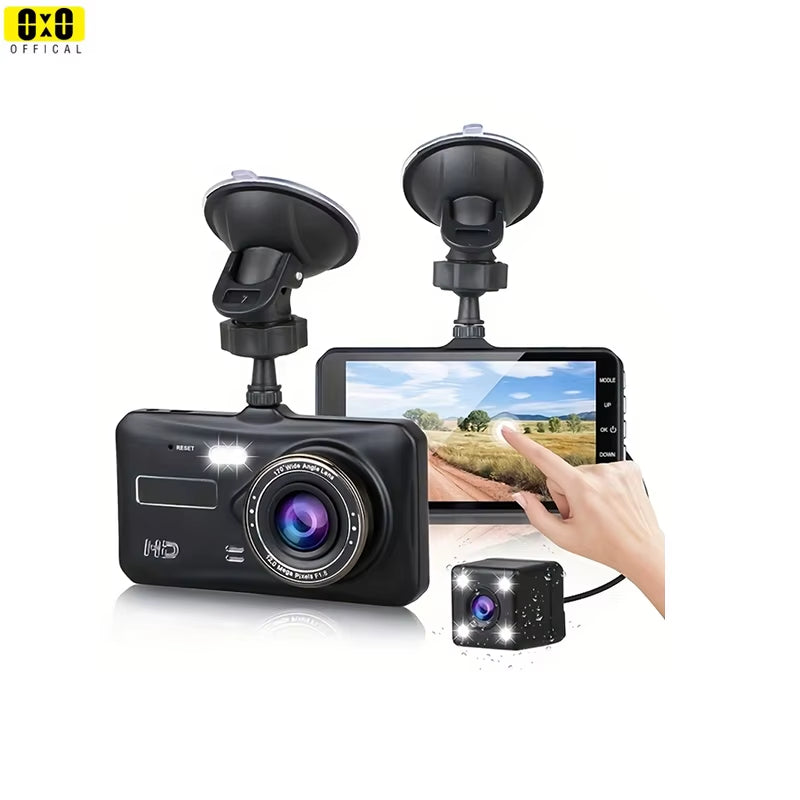 Dual Dash Camera with Night Vision - Full HD 1080P Front and Rear Vehicle Video Recorder