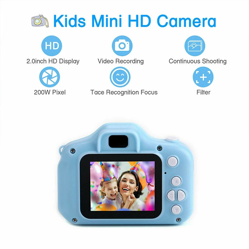 Educational Miniature Camera for Children with 2.0 Inch HD Screen, Photo and Video Capabilities, Rechargeable Battery - Perfect Birthday Gift for Toddlers