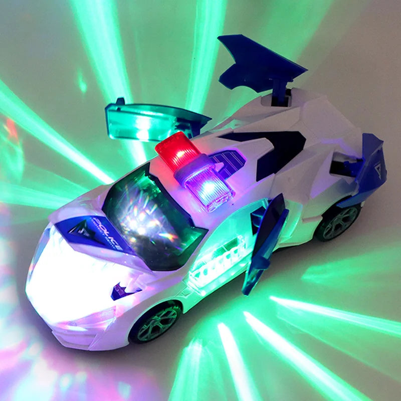 Electric Dancing Deformation Police Car Toy - A Perfect Gift for Kids Aged 18 and Up