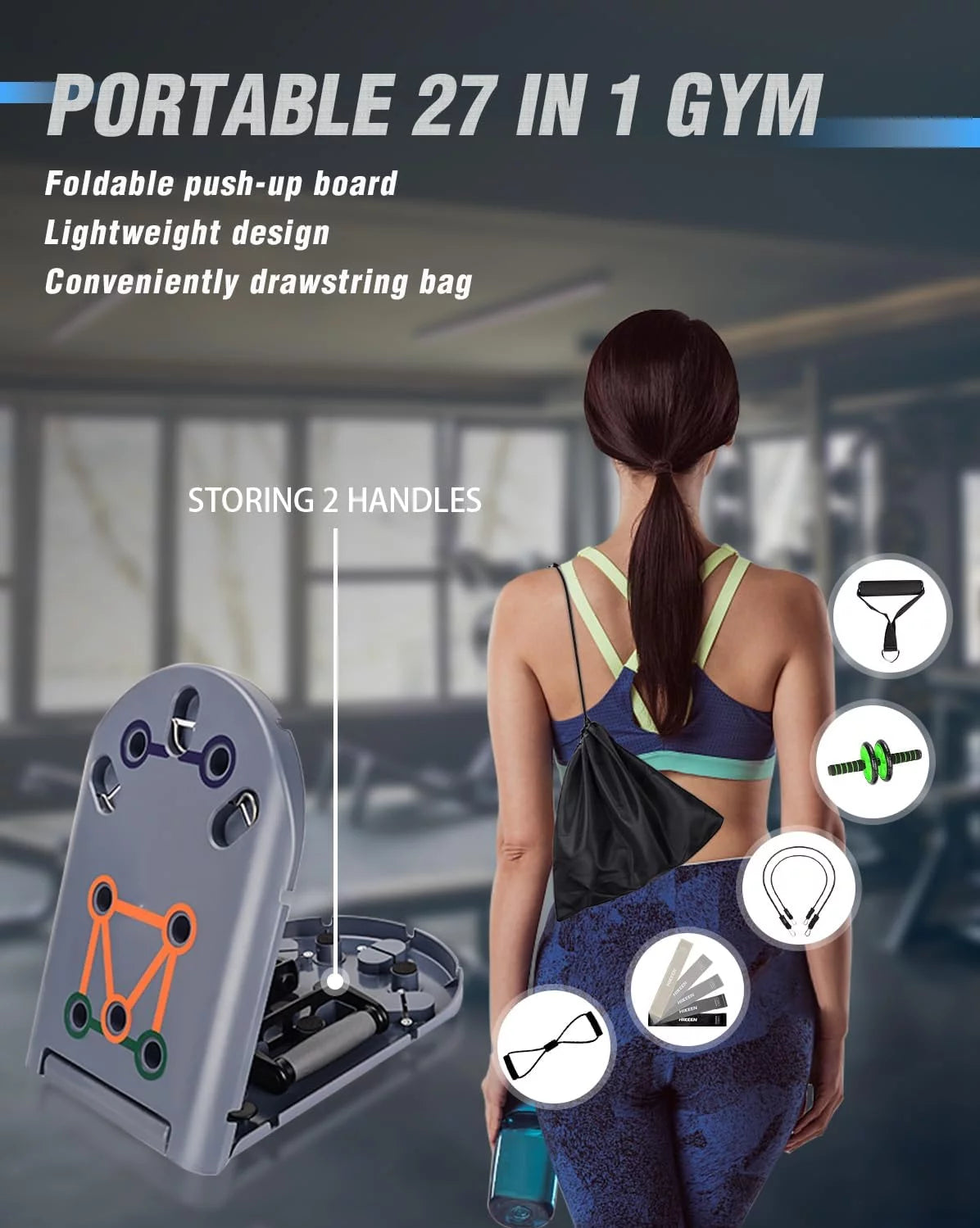 27-In-1 Portable Gym Equipment for Building Muscle, Push-Up Board, Resistance Bands
Complete fitness set with booty bands, AB rollers, and push-up handlebars.