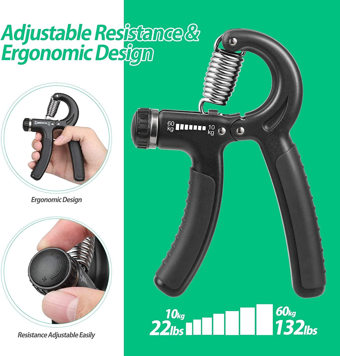 Adjustable Resistance Grip Trainer for Hand Exercises