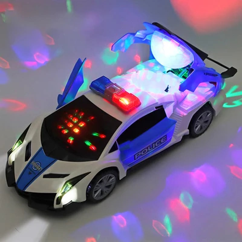 Electric Dancing Deformation Police Car Toy - A Perfect Gift for Kids Aged 18 and Up