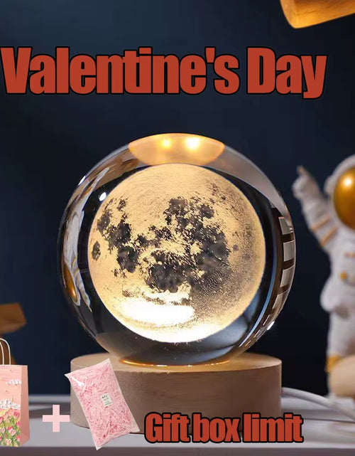 Load image into Gallery viewer, Galaxy Crystal Ball Lamp - 3D Planet and Moon USB LED Night Light for Romantic Occasions
