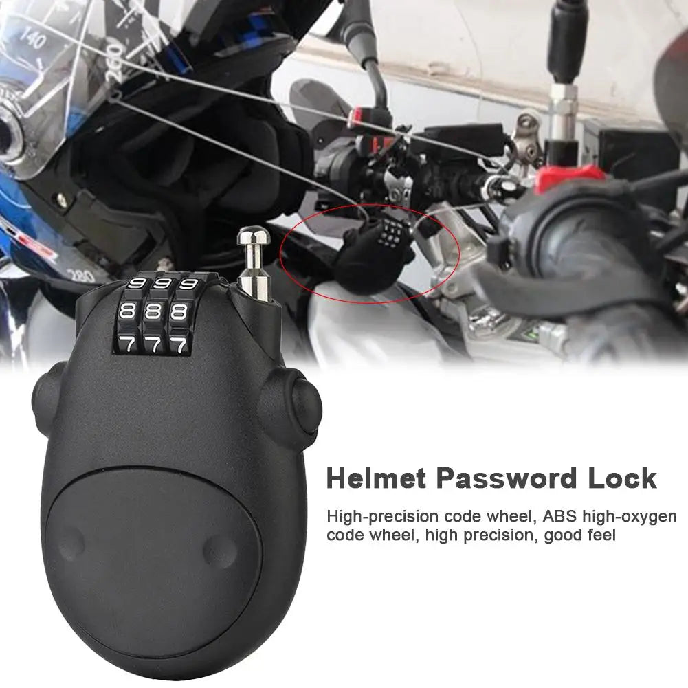 Premium Bike Helmet Password Lock - Telescopic Steel Cable Anti-Theft Solution for Bicycles and Luggage