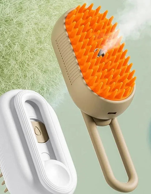 Load image into Gallery viewer, Professional Pet Massage Brush with Steam Spray and Rotatable Design for Efficient Hair Removal
