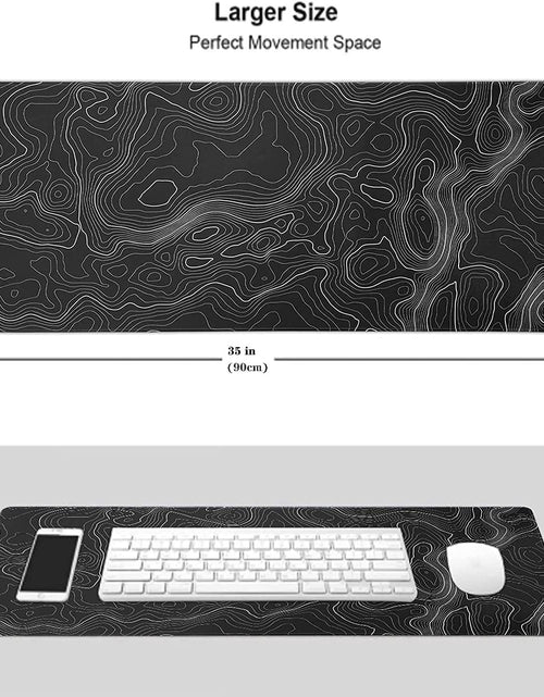 Load image into Gallery viewer, Extended XXXL Gaming Mouse Pad (35x17 inches) with Non-Slip Rubber Base and Topographic Contour Design for Office and Gaming Use
