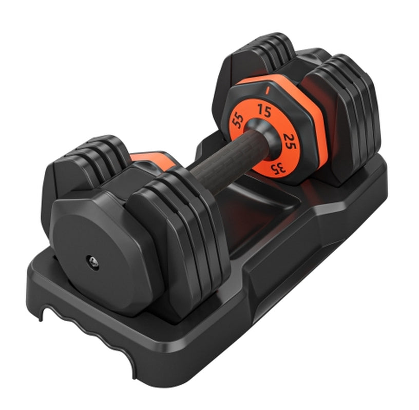 Adjustable 10-in-1 Dumbbell Set, 55 LB Free Weights for Home Gym, Versatile Full Body Workout Equipment for Men and Women with Quick Adjustment Mechanism