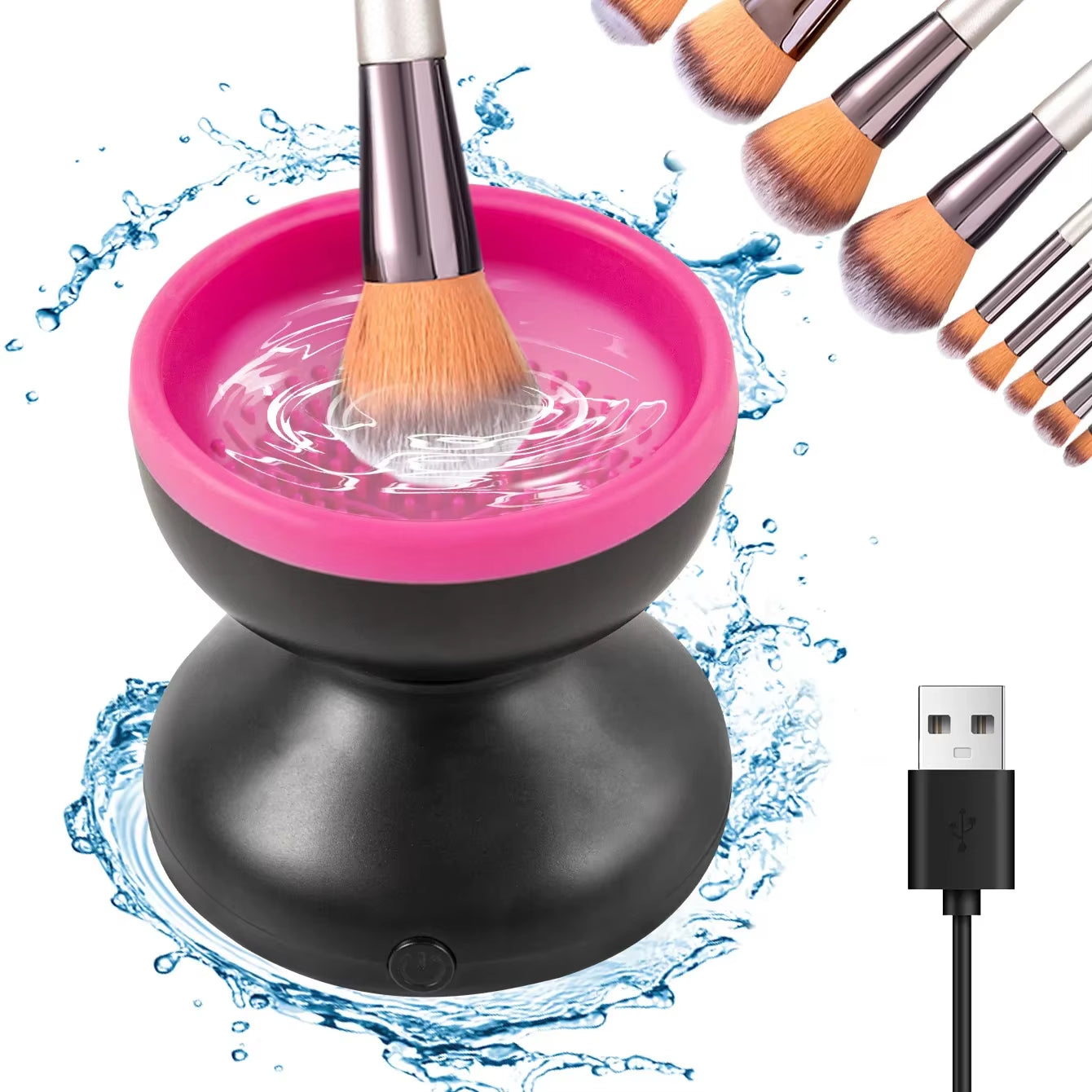 Professional Portable USB Makeup Brush Cleaner - Electric Silicone Device for Efficient Brush Cleaning and Drying