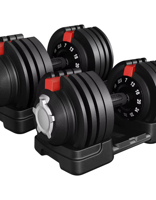 Load image into Gallery viewer, Adjustable Dumbbell Set with Quick-Adjust Mechanism, Anti-Slip Handles, and Storage Tray
