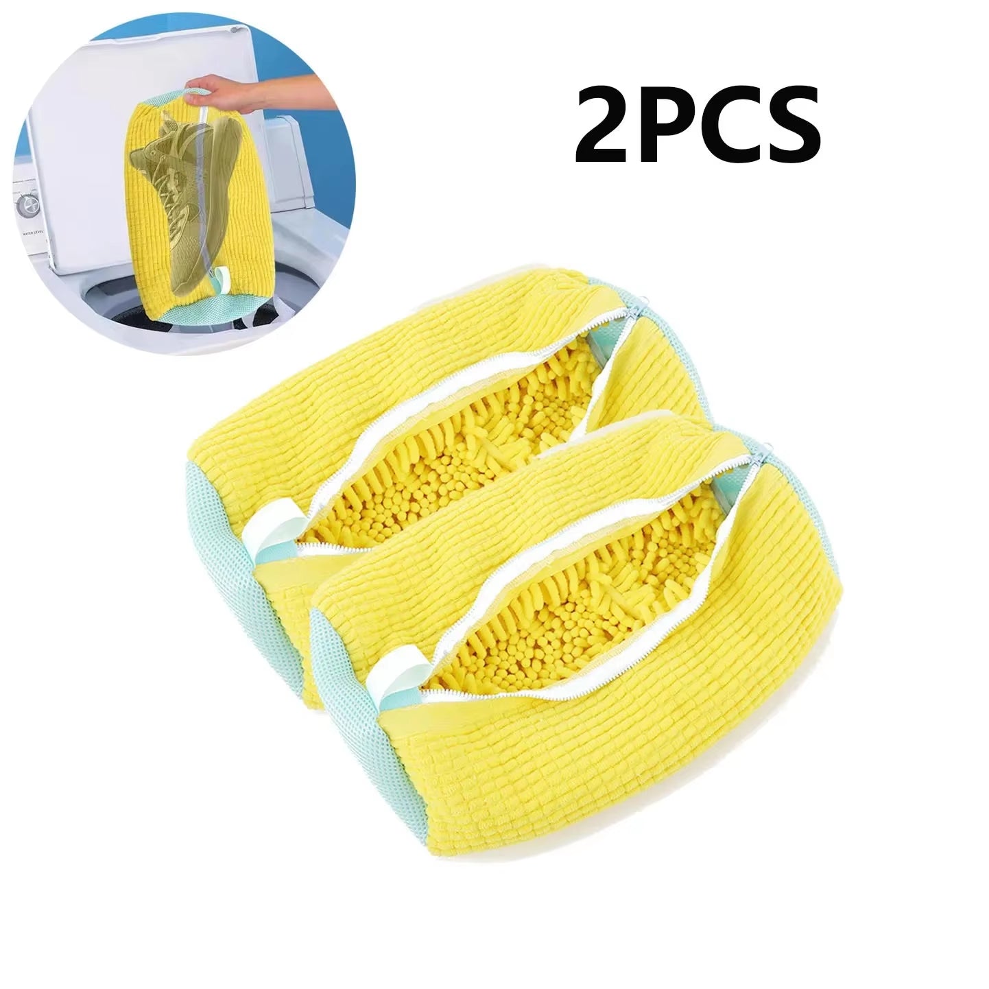 Cotton Laundry Washing Bag for Shoes - Set of 1 or 2, Anti-Deformation and Dirt Removal Organizer