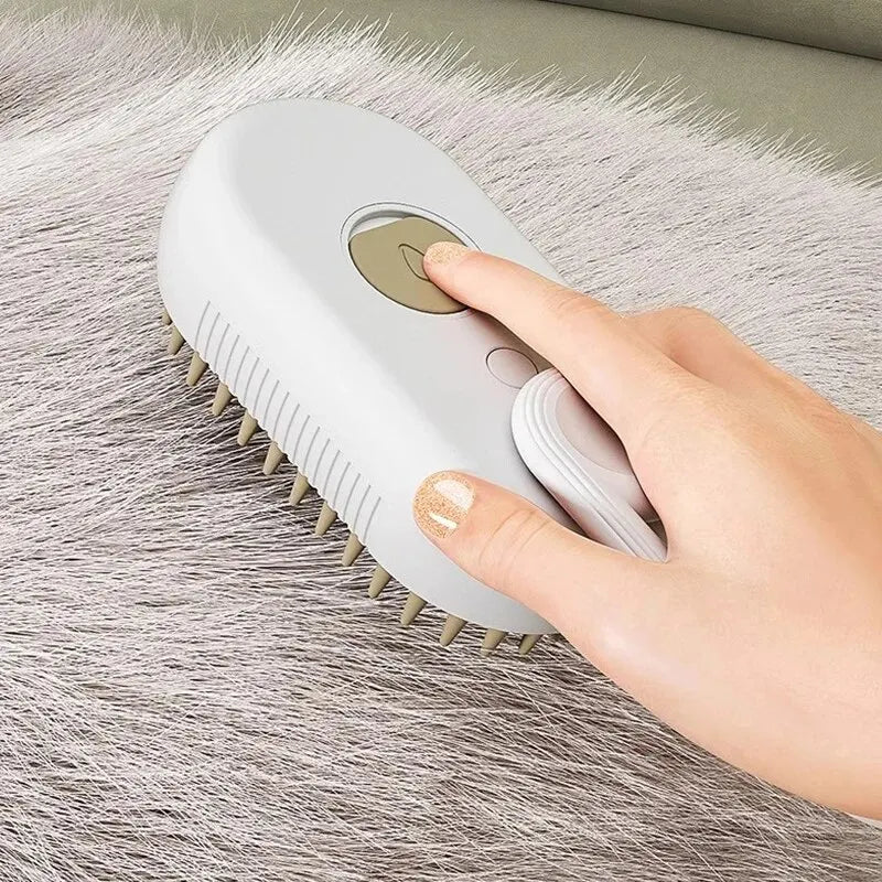 Professional Pet Massage Brush with Steam Spray and Rotatable Design for Efficient Hair Removal