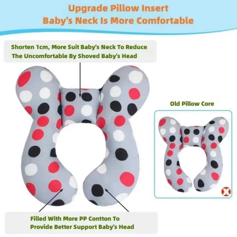 Upgraded Travel Pillow for Infants Aged 1-6, Designed for Head and Neck Support in Car Seats and Strollers