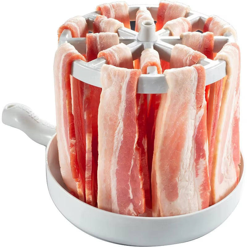 Microwave Bacon Cooker-Reduces Fat by 40%-Crispier, Healthier, Quicker Bacon Every Time- Easily Meal Prep in Kitchen or Dorm