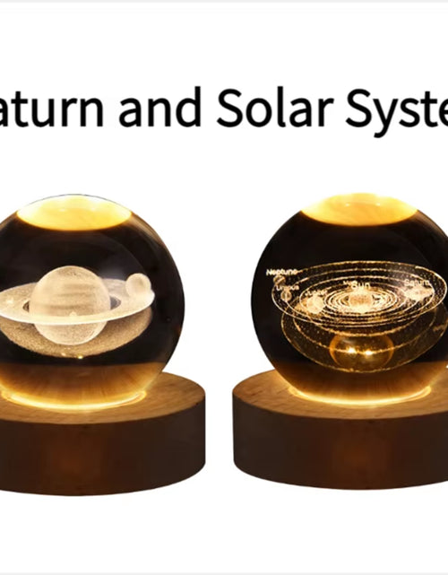 Load image into Gallery viewer, Galaxy Crystal Ball Lamp - 3D Planet and Moon USB LED Night Light for Romantic Occasions
