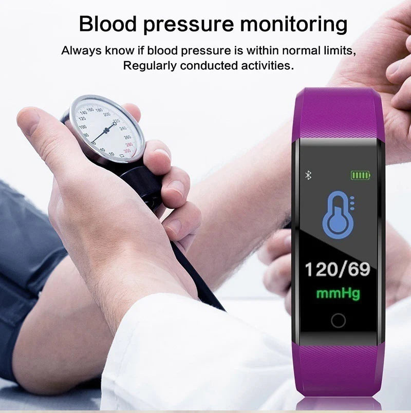 Advanced Fitness Smartwatch with Comprehensive Health Monitoring: Activity Tracking, Heart Rate, Oxygen Level, and Blood Pressure Measurement for Men and Women