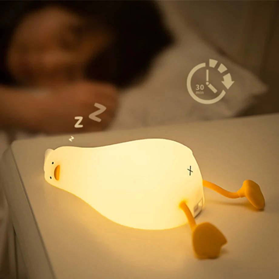 LED Duck Night Light - Rechargeable Silicone Lamp for Children | Ideal Holiday Gift & Bedroom Decor