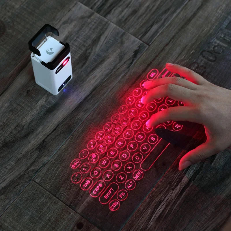 Bluetooth Virtual Laser Keyboard and Touch Projector for Computers, iPhones, iPads, and Laptops with Mouse Functionality