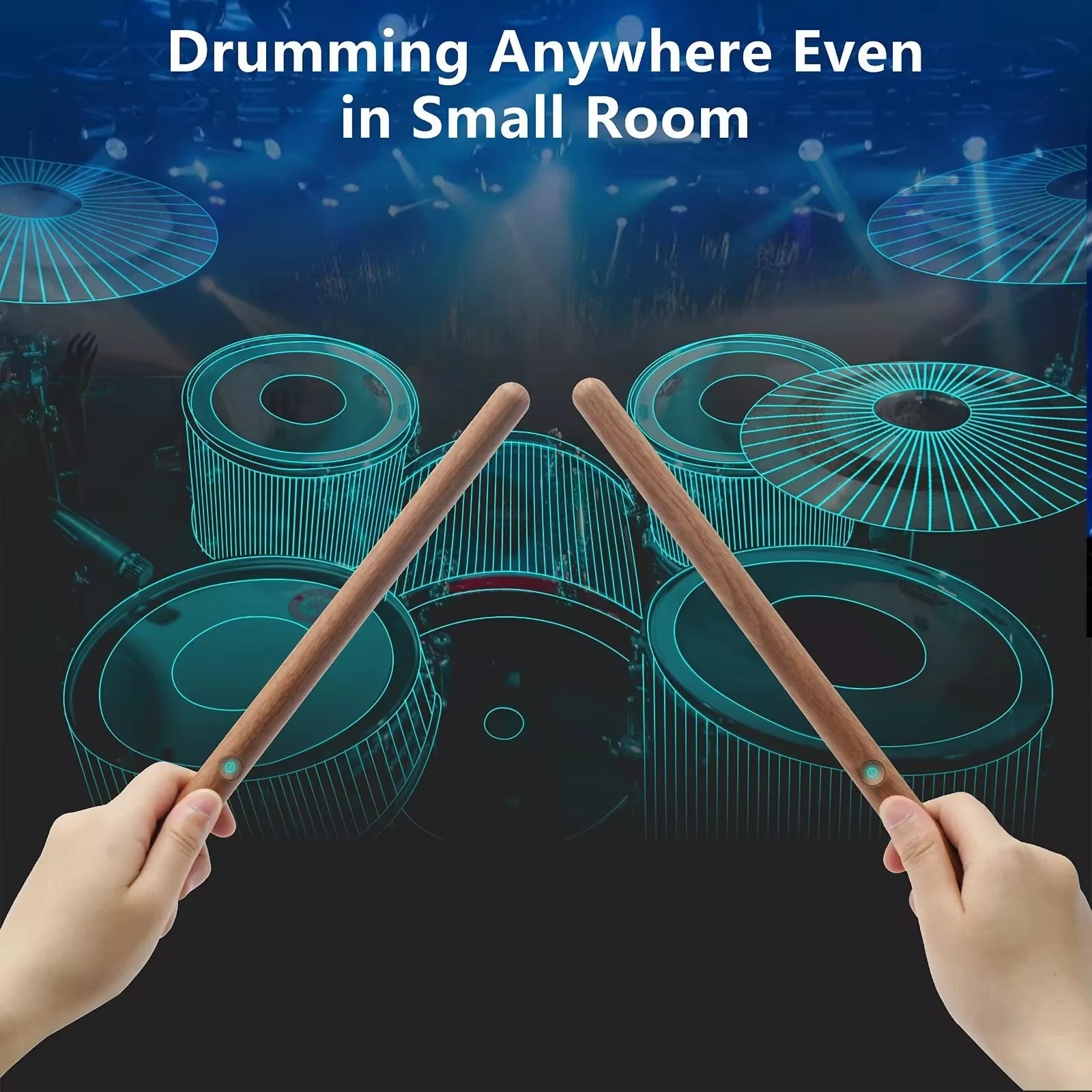 Portable Drum 2 Plus: Somatosensory Digital Electronic Drumstick Set with Foot Pedals and Bluetooth Adapter