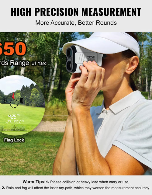 Load image into Gallery viewer, High-Precision Laser Golf Rangefinder - 650 Yards Measurement with 6X Magnification, Slope Adjustment, and Included Batteries
