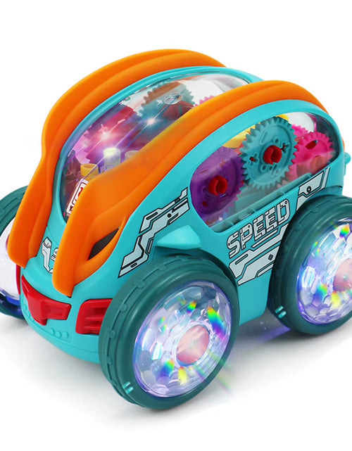 Load image into Gallery viewer, Illuminated Transparent Gear Bump-and-Go Toy Car for Toddlers - Stunt-Performing Vehicle Ideal for Birthdays and Christmas Gifts
