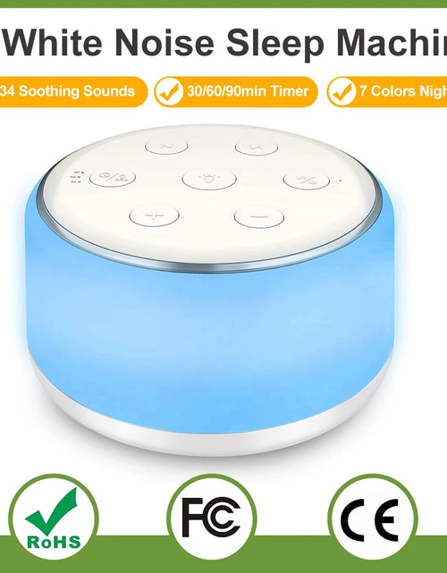 Load image into Gallery viewer, Premium White Noise Machine: Enhance Your Baby&#39;s Sleep with 34 Calming Sounds, 7 Adjustable Night Lights, and Smart Timer Function
