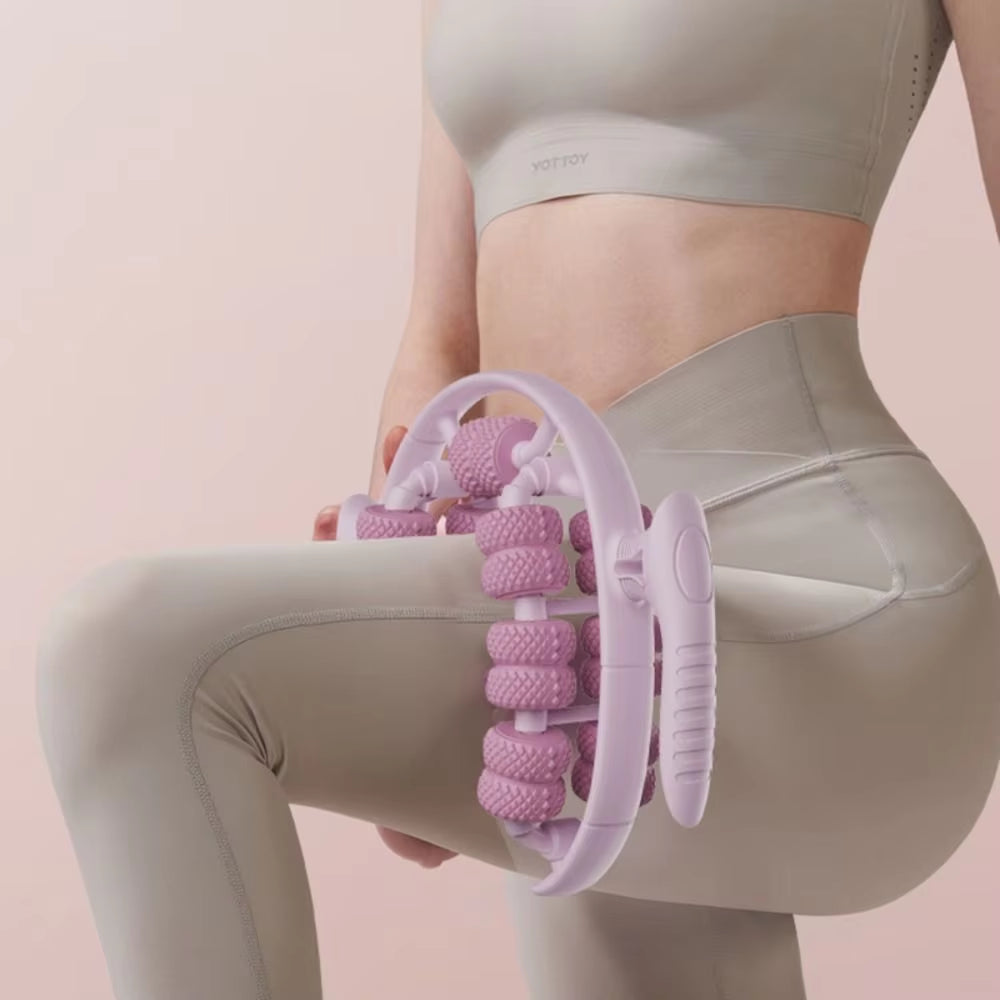 360° Relax Ring Clamp Leg Massager with 26 Wheels for Comprehensive Calf Muscle Relief and Fatigue Alleviation