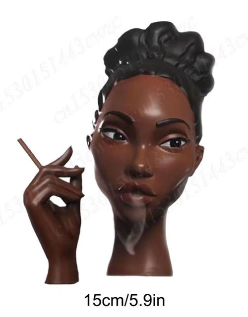 Load image into Gallery viewer, Elegant Black Women Face Resin Incense Burner - Headscents Incense Censer for Bedroom and Office
