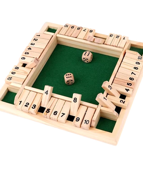 Load image into Gallery viewer, Deluxe Four-Sided Shut the Box Board Game Set with Dice for Adults and Families
