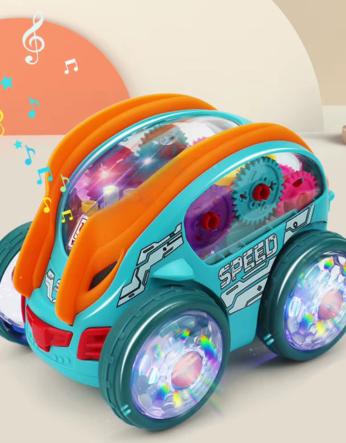 Load image into Gallery viewer, Illuminated Transparent Gear Bump-and-Go Toy Car for Toddlers - Stunt-Performing Vehicle Ideal for Birthdays and Christmas Gifts
