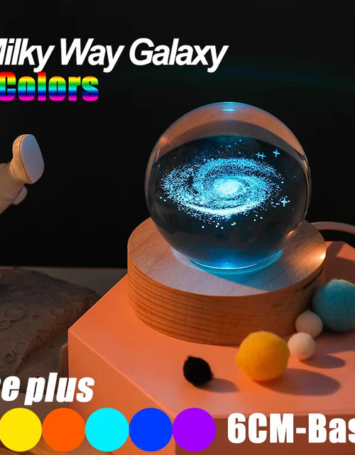 Load image into Gallery viewer, Galaxy Crystal Ball Lamp - 3D Planet and Moon USB LED Night Light for Romantic Occasions
