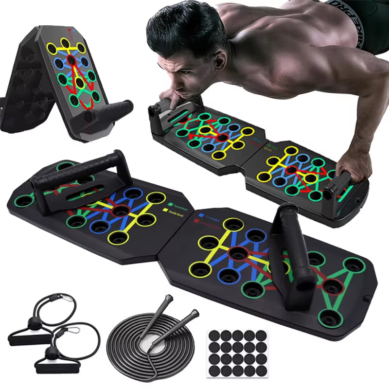 Push-Up Board Set Portable Multifunctional Push-Up Bar Foldable Fitness Equipment for Chest Abdomen Arms/Back Training