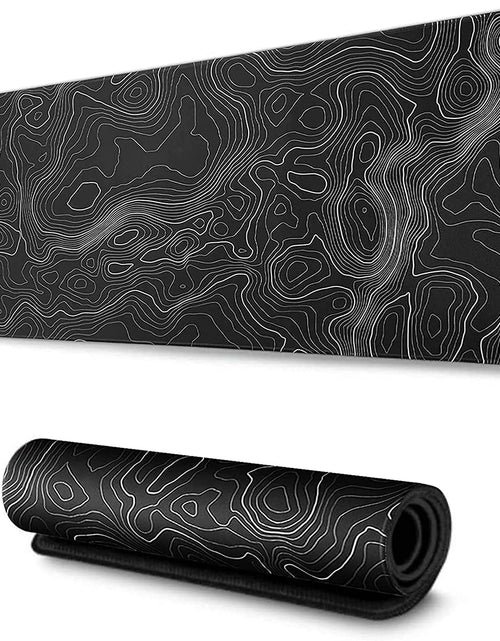 Load image into Gallery viewer, Extended XXXL Gaming Mouse Pad (35x17 inches) with Non-Slip Rubber Base and Topographic Contour Design for Office and Gaming Use
