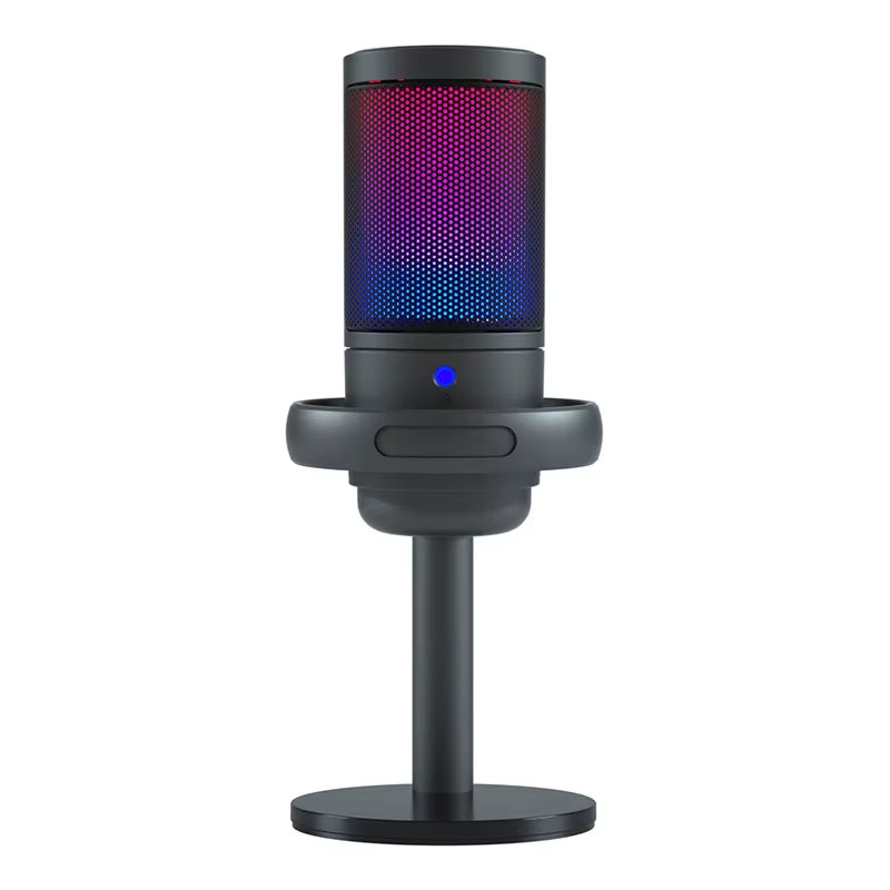 Professional USB Microphone for PC and Mac Recording and Streaming with Headphone Output and Touch-Mute Button, RGB Hypercardioid Design