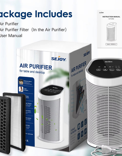 Load image into Gallery viewer, Advanced HEPA Air Purifier with Ionizer - Quiet Operation, 3 Adjustable Speed Settings, and 99.9% Particle Removal for Indoor Spaces up to 200 Square Feet - Perfect for Bedrooms and Pet Owners
