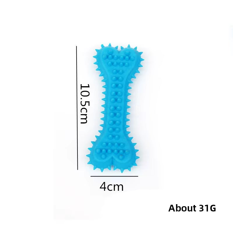 Soft Rubber Bite-Resistant Bone-Shaped Chew Toy for Small Dogs - Teeth Grinding and Training Aid