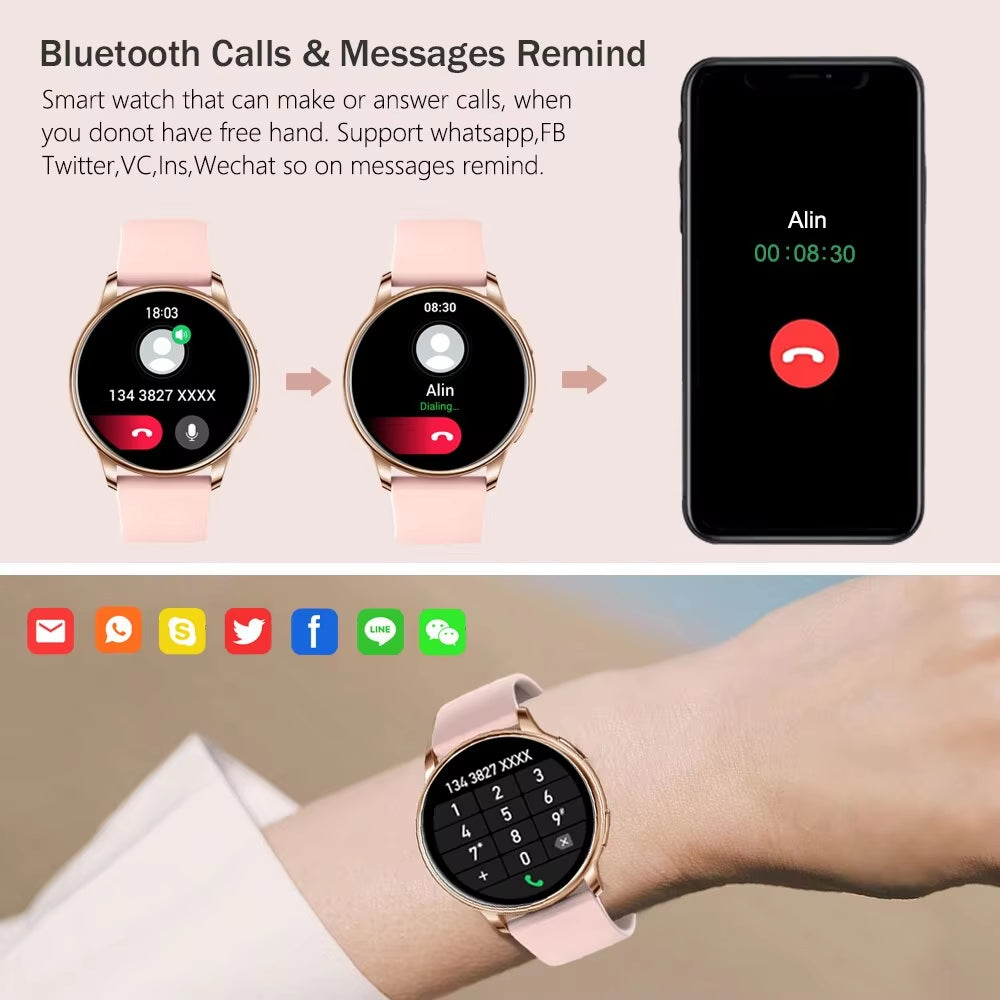 Bluetooth Call Smart Watch Women Custom Dial Watches Men Sport Fitness Tracker Heart Rate Smartwatch for Android IOS Y22