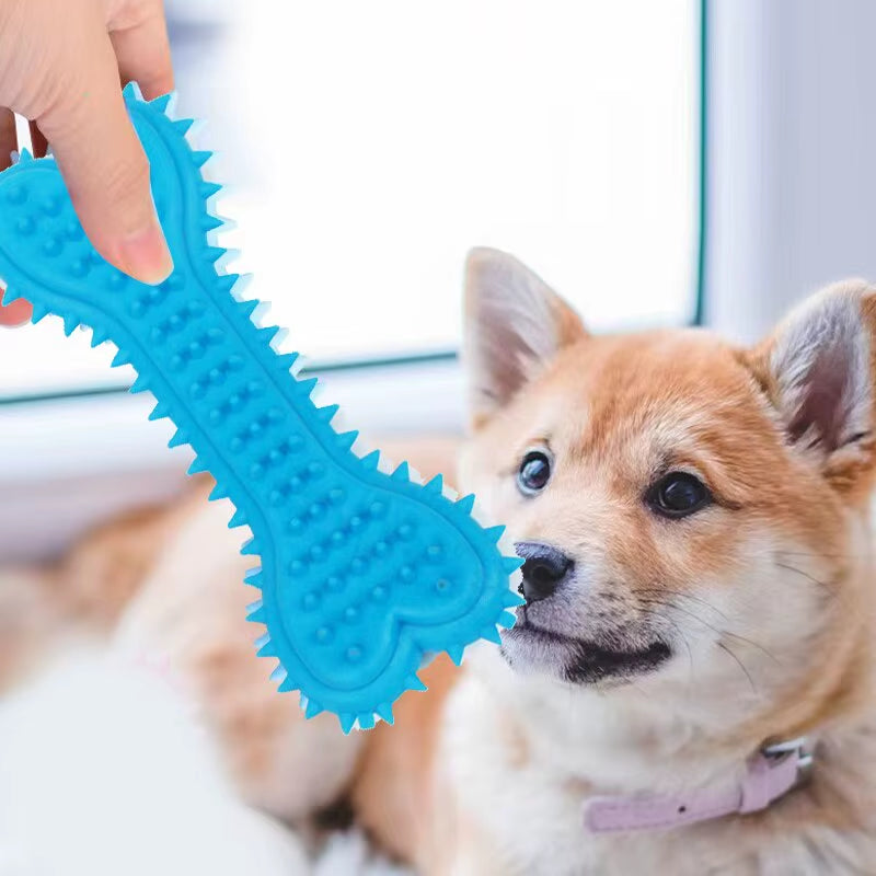 Soft Rubber Bite-Resistant Bone-Shaped Chew Toy for Small Dogs - Teeth Grinding and Training Aid