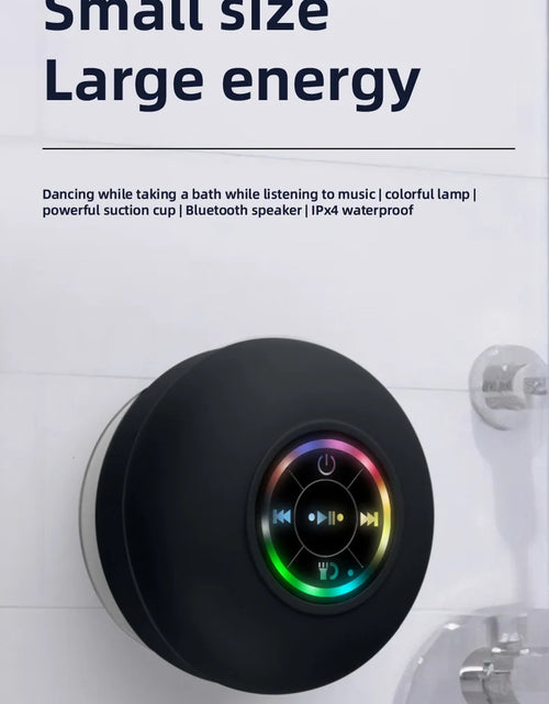 Load image into Gallery viewer, Premium Waterproof Bluetooth Shower Speaker with Suction Cup and LED Lighting - 3D Surround Sound Subwoofer
