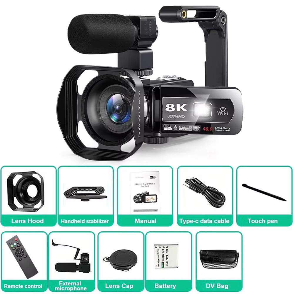 WiFi Enabled 8K Camcorder