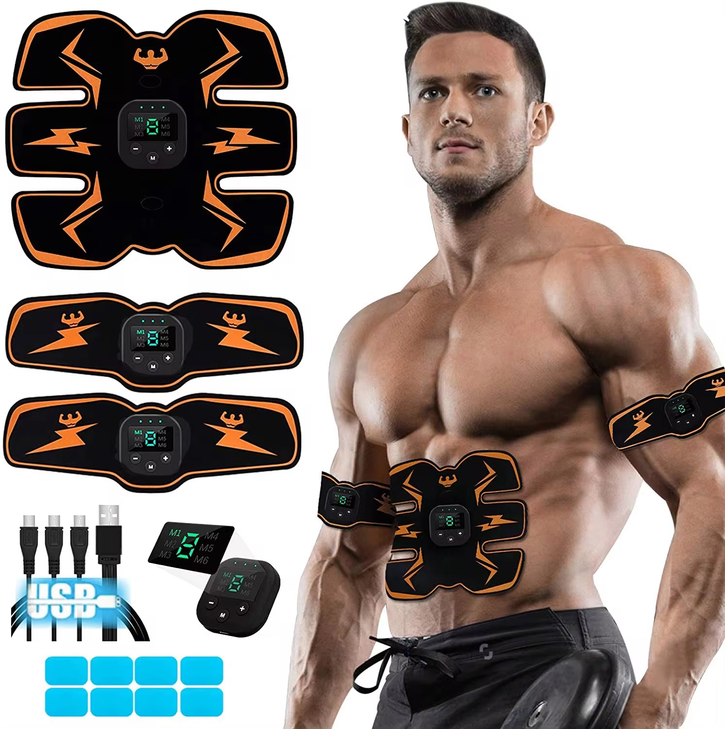 Smart EMS Wireless Muscle Stimulator: Advanced Abdominal Trainer for Effective Weight Loss and Body Sculpting