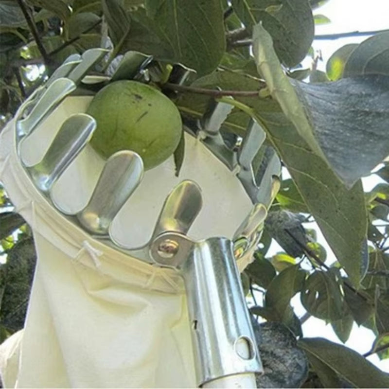 Metal Fruit Picker for Orchard Gardening - High Tree Apple and Peach Collection Tool