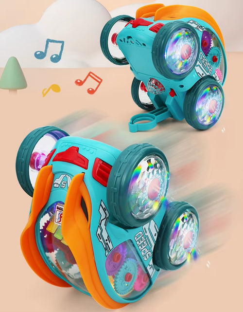 Load image into Gallery viewer, Illuminated Transparent Gear Bump-and-Go Toy Car for Toddlers - Stunt-Performing Vehicle Ideal for Birthdays and Christmas Gifts
