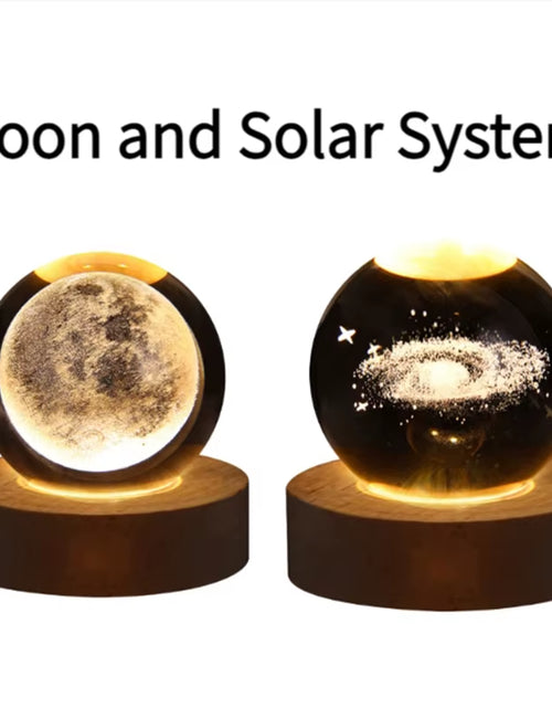 Load image into Gallery viewer, Galaxy Crystal Ball Lamp - 3D Planet and Moon USB LED Night Light for Romantic Occasions
