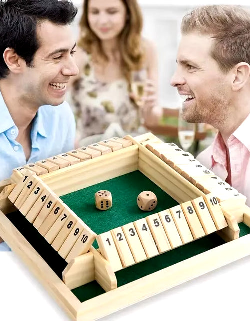 Load image into Gallery viewer, Deluxe Four-Sided Shut the Box Board Game Set with Dice for Adults and Families
